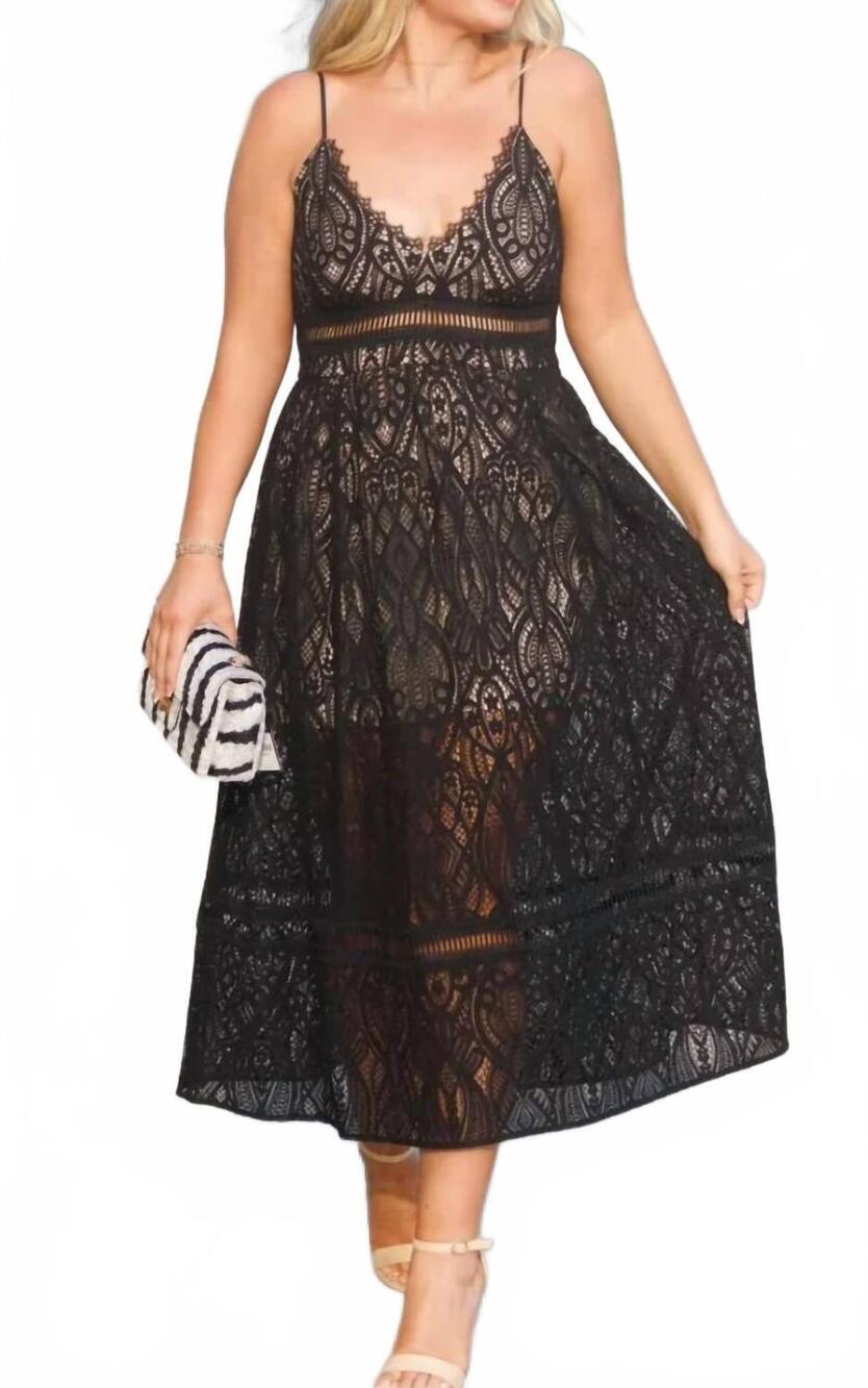 NEW GENERATION LOVE lucinda lace dress in black/beige